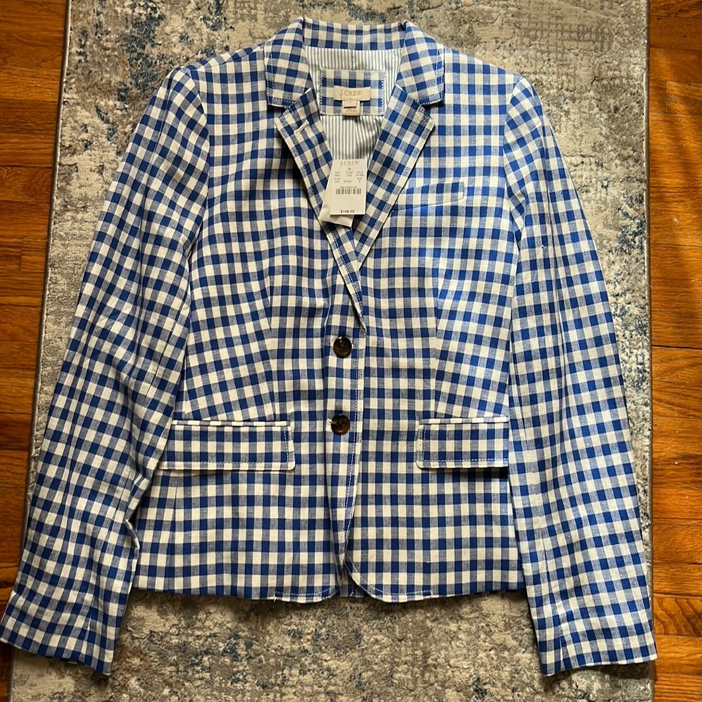 Gingham Jcrew blazer